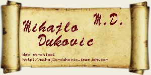 Mihajlo Duković vizit kartica